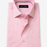 Kalvin Phillips Men’s Pink & White Striped Formal Shirt