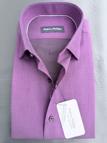 Kalvin Phillips Orchid Purple Micro Dot Formal Shirt