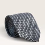 Kalvin Phillips Charcoal and Silver Basketweave Tie