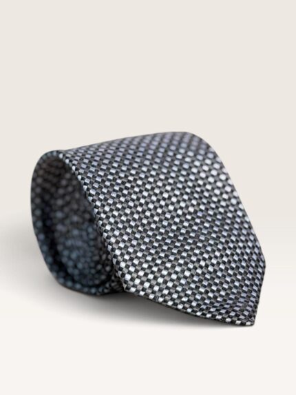 Kalvin Phillips Charcoal and Silver Basketweave Tie