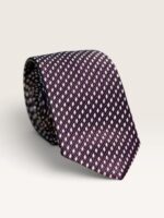 Kalvin Phillips Dark Plum Diagonal Weave Tie